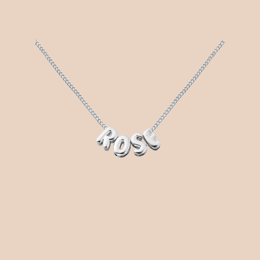 Personalised Bubble Name Necklace - Silver