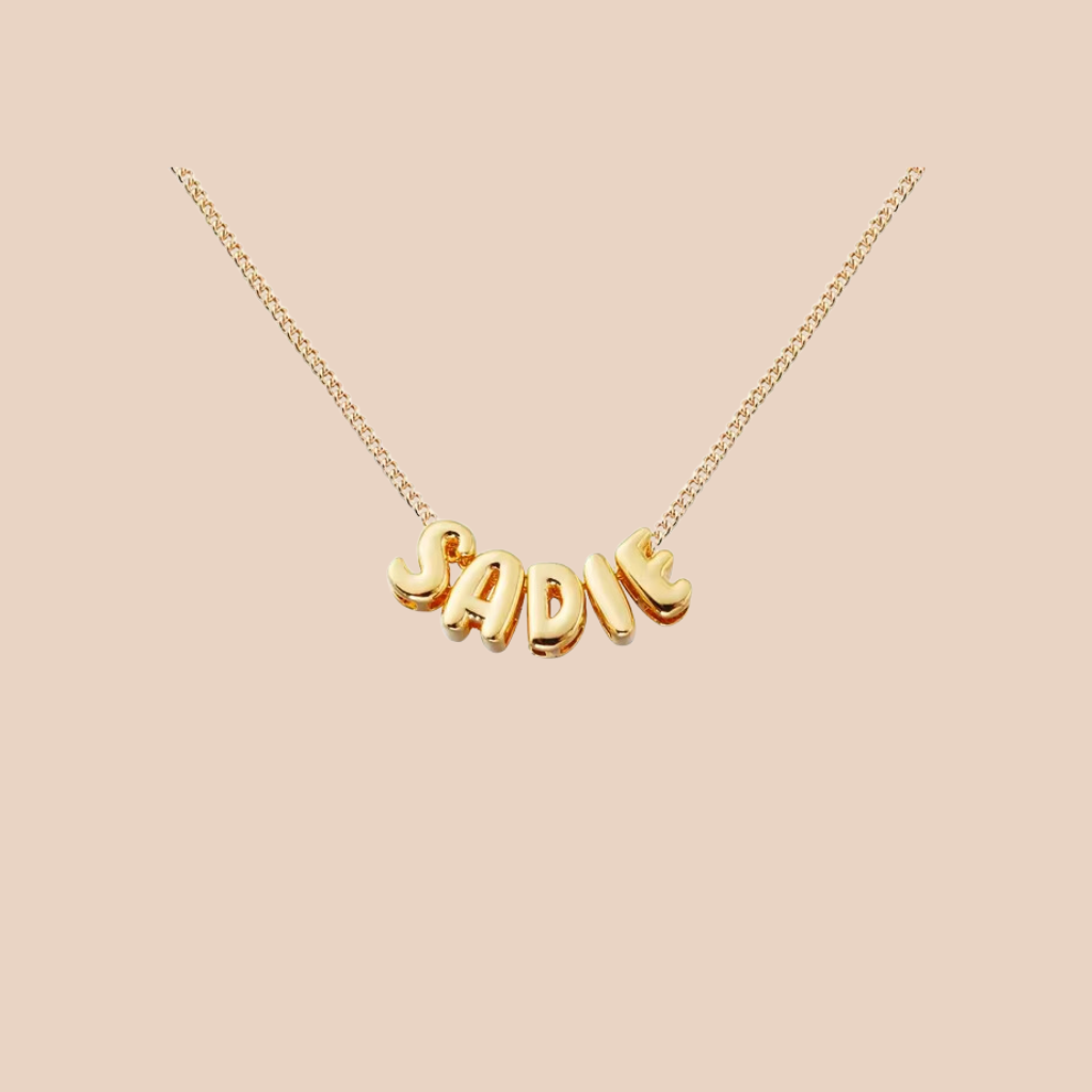 Personalised Bubble Name Necklace - Gold