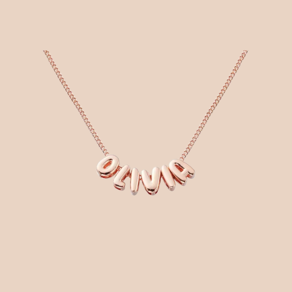 Personalised Bubble Name Necklace - Rose Gold