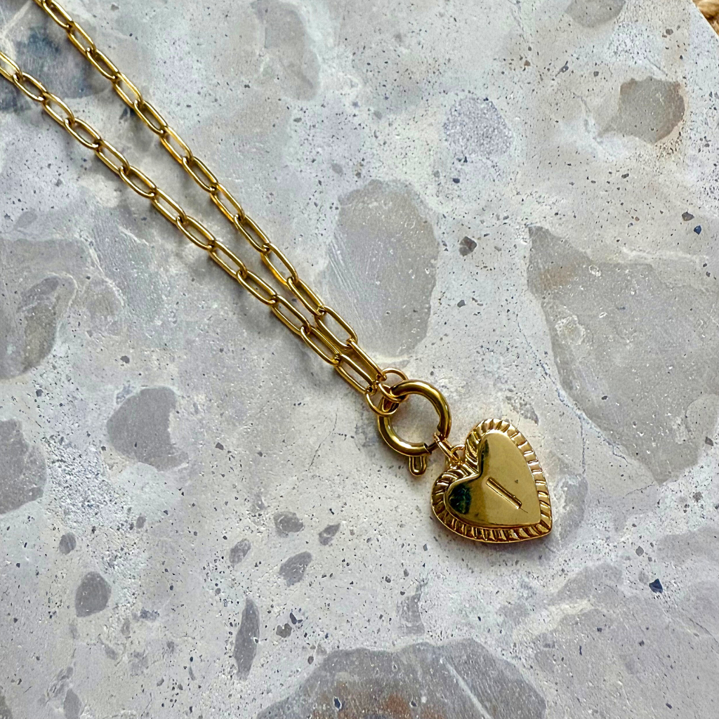 Custom Heart Initial Pendant Necklace