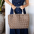 Woven Neoprene Large Tote - Large Weave Nude