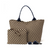 Woven Neoprene XLarge Tote - Beige/Brown