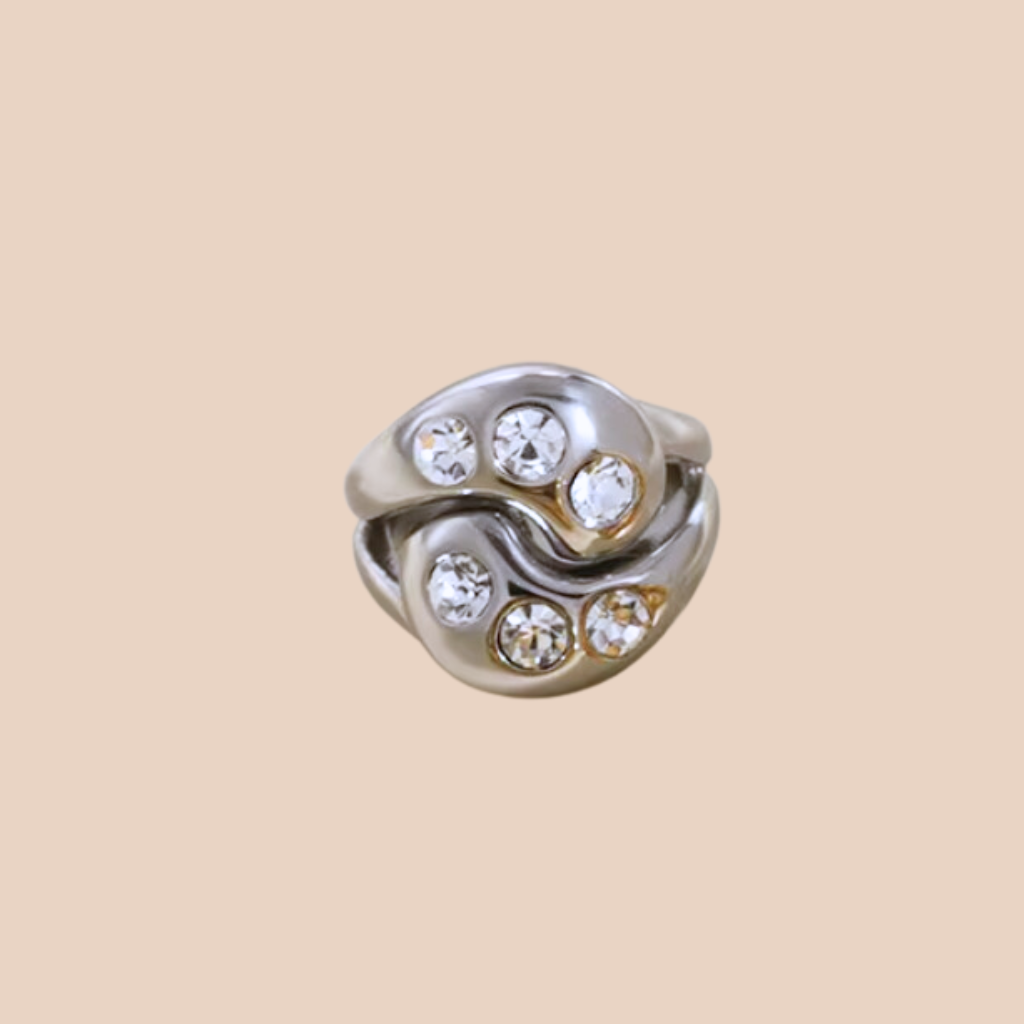 Kesher Ring 3 stone Silver