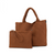 Woven Neoprene Large Tote - Caramel